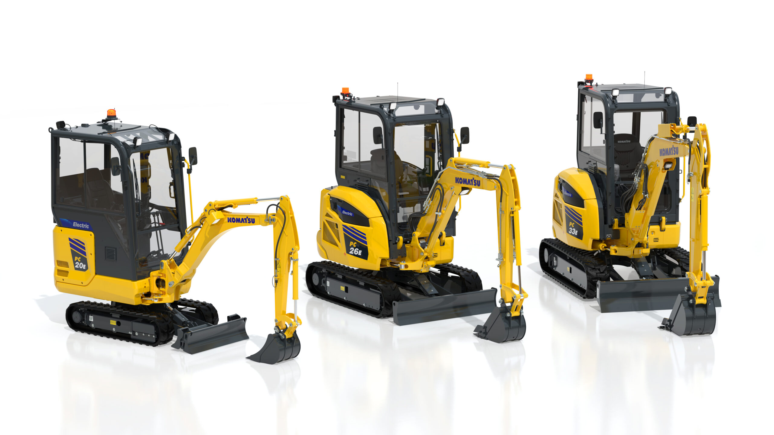 Komatsu presenterar tre nya elektriska minigrävare