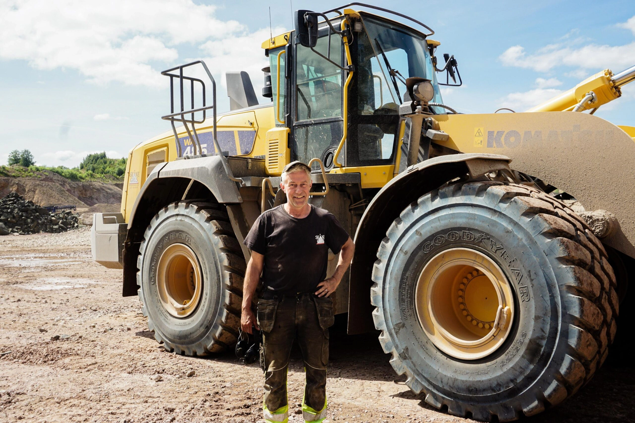 Skåne Grus väljer Komatsu WA485 för styrka och effektivitet