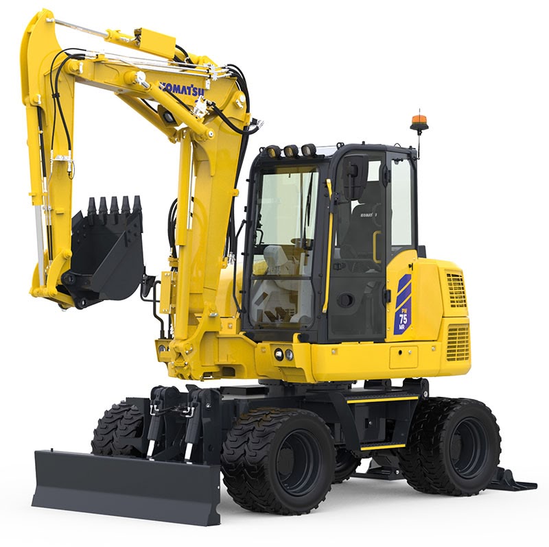 grävmaskin PW75MR-5E0 frilagd bild